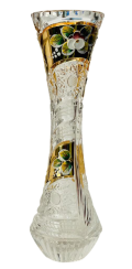 Gold-crystal cut crystal vase - Výška 22cm