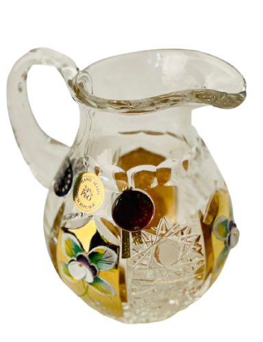 Broušený pozlacený džbánek - Výška 10cm