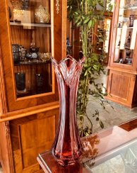 Broušená barevná váza - Výška 25cm