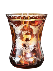 Váza amber lazura s rytinou