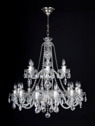 Crystal chandelier 2080-12+6-NK with Swarovski pendants
