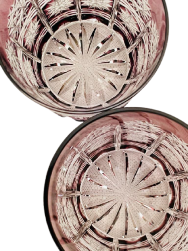 Barevné broušené whisky sklenice - set 2ks - Výška 9cm/290ml