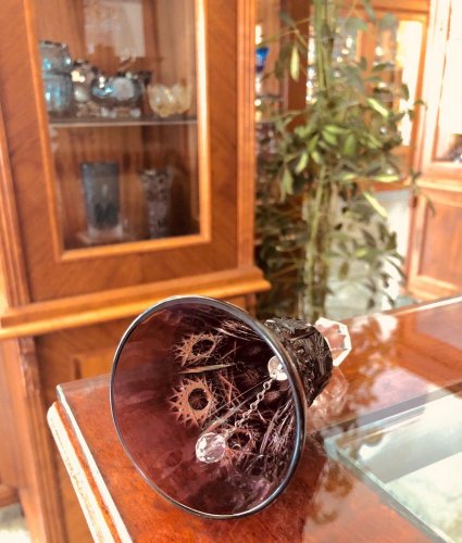 Campana de cristal tallado en color - Altura 13cm