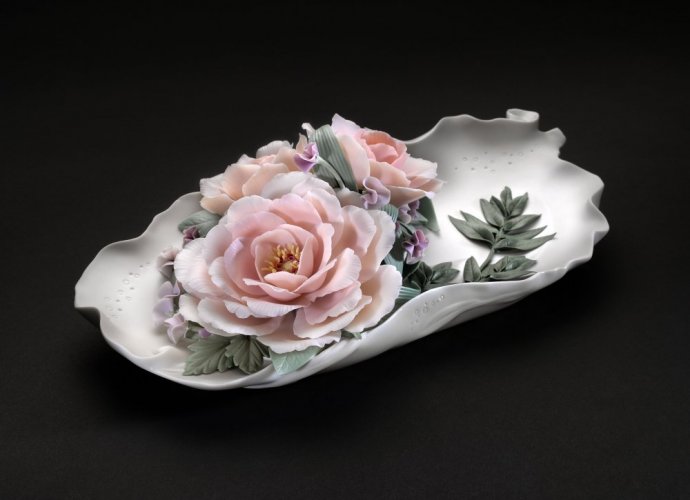 Tray with Peonies Tray