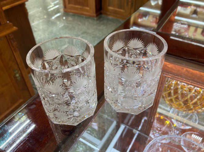 Copas de cristal tallado de lujo - juego de 2 piezas