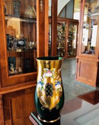 Vase decorated with high enamel - Height 16cm