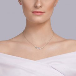 stříbrný náhrdelník Lumina, kubická zirkonie, barevný