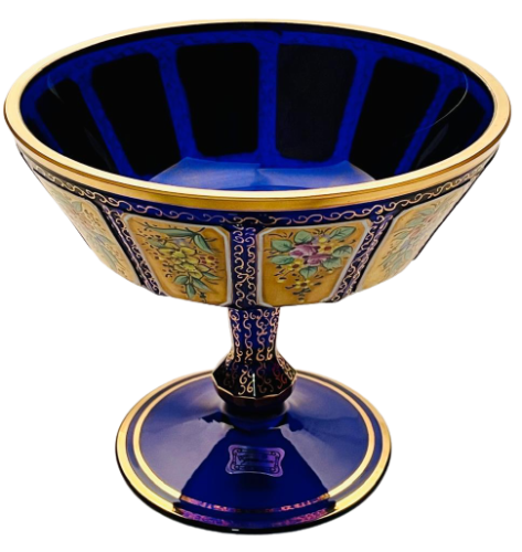 Barevně dekorovaná lištovaná mísa - Výška 15cm / Průměr 18cm
