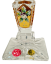 Broušený pozlacený svícen - Výška 14cm