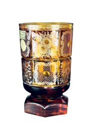 Váza Egermann - ambr-lazura s rytinou