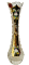 Jarrón de cristal tallado bañado en oro - Altura 20cm