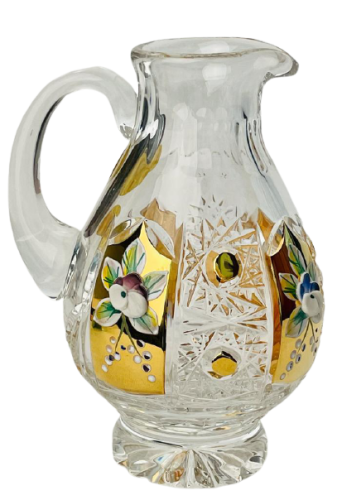 Broušený pozlacený džbánek - Výška 13cm