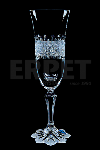 Cut crystal champagne glasses - set of 2pcs