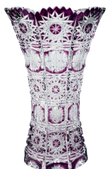 Color-cut crystal vase - Height 20cm
