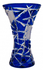Barevná broušená váza - Výška 15cm