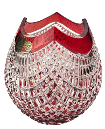 Barevná broušená váza - Výška 14cm