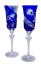 Copas de champán de lujo grabadas (azul) - juego de 2 unidades