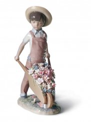 Trakař s květinami Figurka chlapce