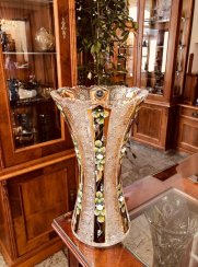 Gold-crystal cut crystal vase - Height 30cm