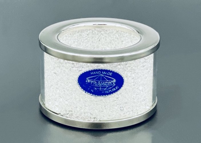 Small round candle holder for tea light Made with Swarovski elements
