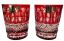 Broušené barevné sklenice na whisky - set 2ks - Výška 9cm/290ml
