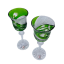 Copas de vino de lujo grabadas (verde) - juego de 2 unidades