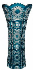 Broušená barevná váza - Výška 18cm