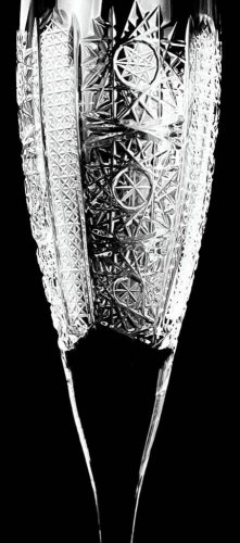 Copas de champán de cristal tallado - juego de 6 piezas - Altura 26cm/200ml