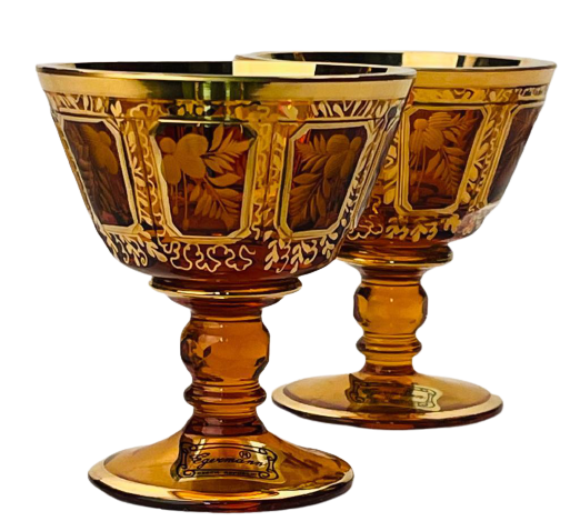 Copa de licor de champán acanalada - juego de 2 piezas - Altura 8cm/80ml