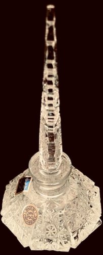 Cut crystal bottle for perfume - Height 14cm