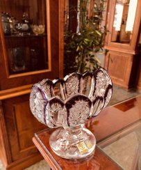 Color-cut crystal footed bowl - Height 13cm