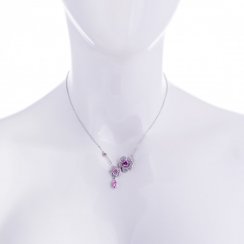 Stříbrný náhrdelník Clematis, květina s kubickou zirkonií Preciosa