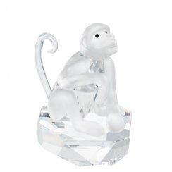 Skleněná figurka Chytrá opice z českého křišťálu Preciosa