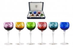 Color-cut crystal wine glasses - set of 6pcs - Výška 20cm