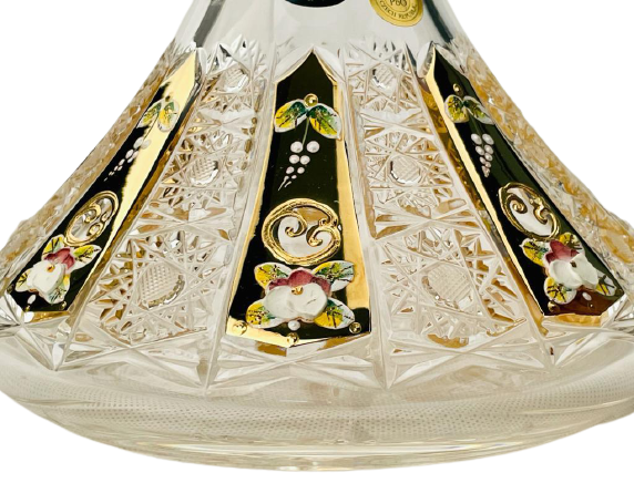 Broušená pozlacená láhev - Výška 31cm/1000ml