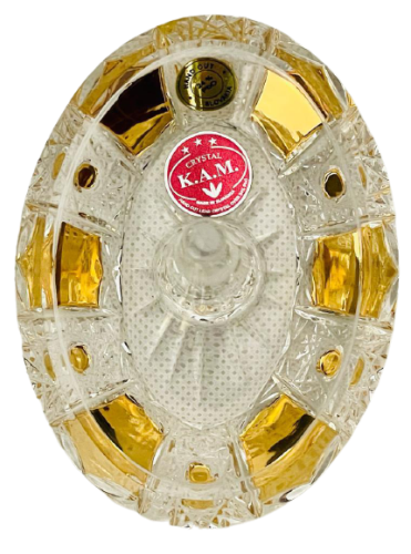 Broušený pozlacený držák na prstýnky - Výška 7cm / Průměr 10cm
