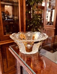 Gold-plated cut crystal bowl - Height 6cm