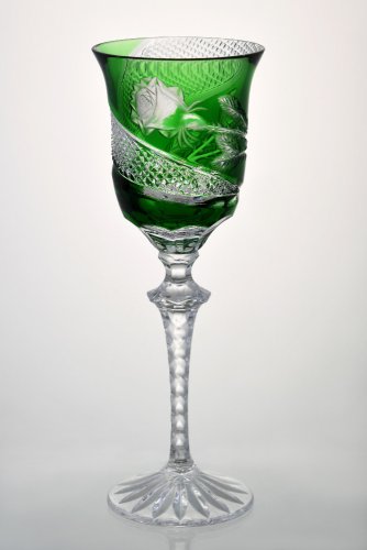 Engraved luxury wine glasses (Green) - set of 2pcs