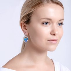 Náušnice z chirurgické oceli Virgo, hvězdy s českým křišťálem Preciosa, modré
