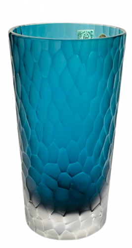 Broušená barevná váza - Výška 16cm