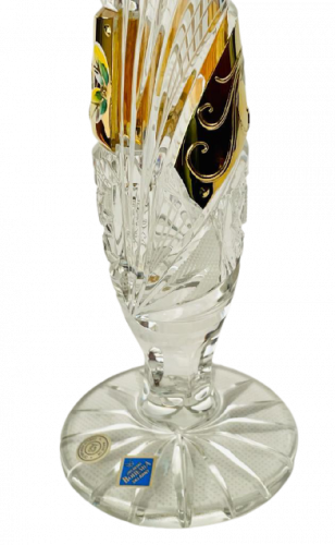 Broušená pozlacená váza - Výška 25cm