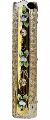 ゴールドプレート・カット・クリスタル製花瓶 - 高さ25cm