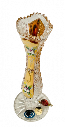 镀金切割水晶花瓶 - 高21厘米