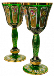 Panneled wine glass - set of 2pcs - Height 21cm/190ml