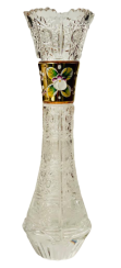 ゴールドプレート・カット・クリスタル製花瓶 - 高さ23cm