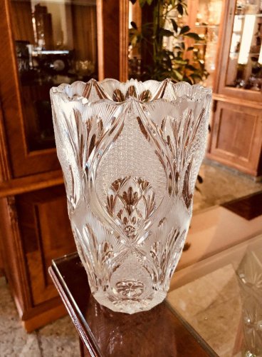 Jarrón de cristal tallado - Altura 20cm