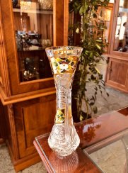 Gold-crystal cut crystal vase - Výška 22cm