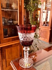 Broušená barevná sklenice na víno 1ks - Výška 20cm/240ml