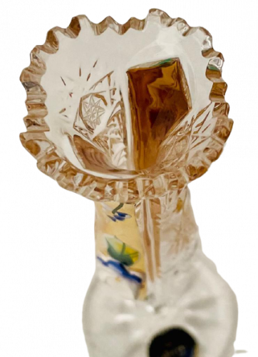 Broušená pozlacená váza - Výška 13cm