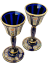 Barevně dekorované lištované sklenice na víno - set 6ks - Výška 20cm/190ml